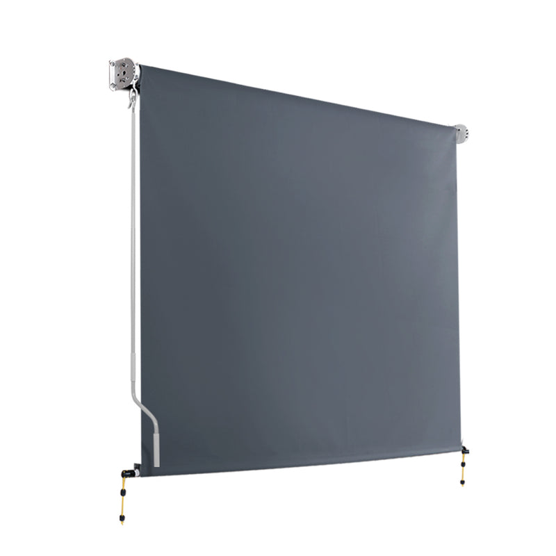Instahut 2.1X2.5M Outdoor Blinds Awning Roll Down Canopy Retractable Outdoor Blinds Window Shade Grey