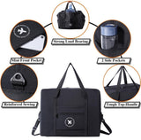 Foldable Travel Bag for Camping & Hiking - Large - Large Black