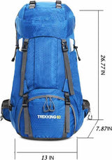 Black 60L Waterproof Hiking Backpack with Multi-Pocket Design for Outdoor Adventures