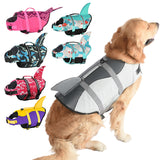 Size XL Grey Pet Life Jacket for Dogs - Summer Swimming Safety Vest with Shark Fin for Small to Large Breeds