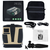 Beige HD Digital Night Vision Binoculars - High Magnification Infrared Scope with Color Night View