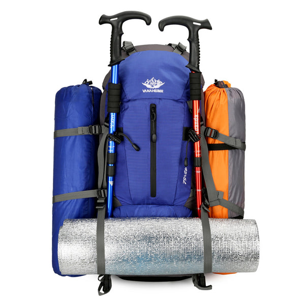 Orange Nylon Hiking Backpack - Multifunctional Outdoor Sports Bag