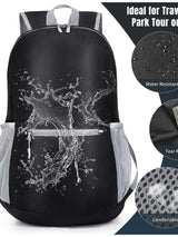 Black Ultra-Light Foldable Outdoor Backpack - Portable Travel Hiking Bag